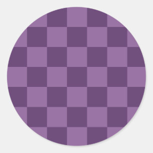 Entdecken Sie die Schönheit des violetten Schachbr Runder Aufkleber