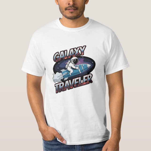 Entdecken Sie die Sterne mit lustigen Astronautend T-Shirt (Vorderseite)