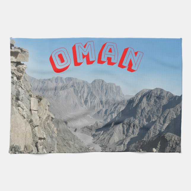 Entdecken Sie die unruhige Schönheit der Oman's Wü Geschirrtuch (Horizontal)