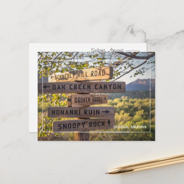 Entdecken Sie die verzauberten Trails von Sedona,  Postkarte (Vorderseite/Rückseite Beispiel)