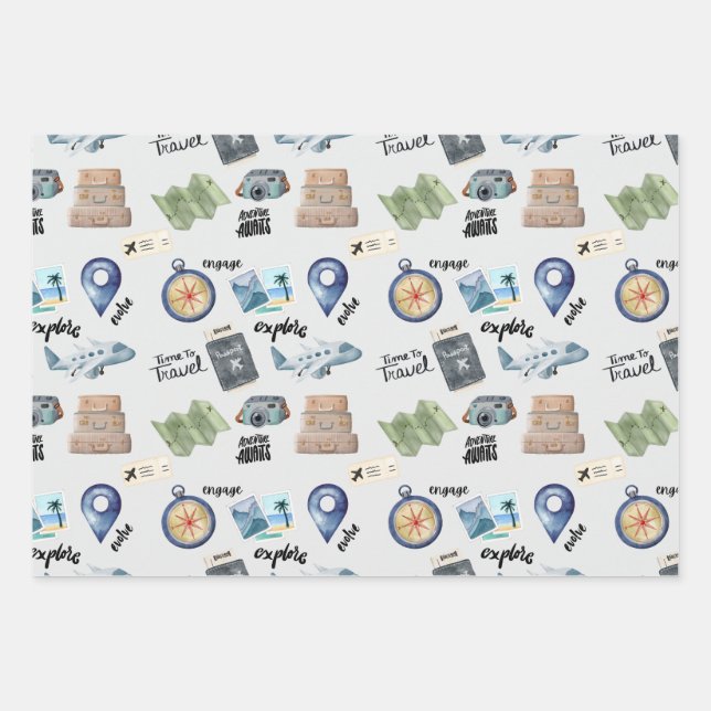 Entdecken Sie die Welt als Geschenkwrap Geschenkpapier Set (Vorderseite)