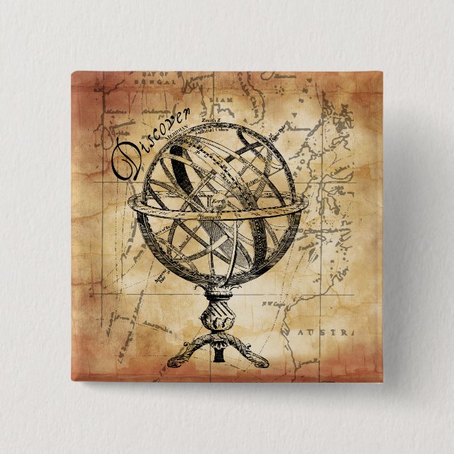 Entdecken Sie die Welt Button (Vorderseite)