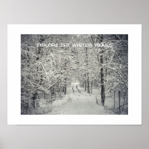 Entdecken Sie die Winterwaldwege Poster