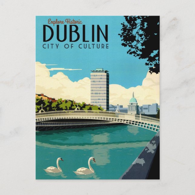 Entdecken Sie Dublin Irland Postkarte (Vorderseite)
