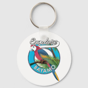Entdecken Sie Hawaii Retro-Logo Schlüsselanhänger