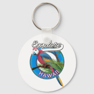 Entdecken Sie Hawaii Retro-Logo Schlüsselanhänger
