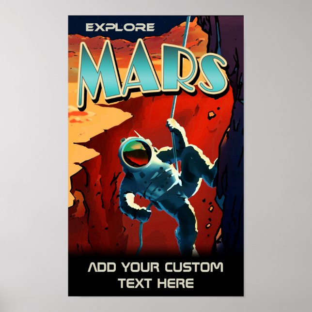 Entdecken Sie Mars - Kundenspezifisches NASA Retro Poster (Vorne)