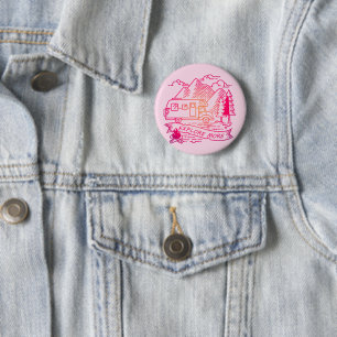 Entdecken Sie mehr Rosa Camper Van Mountain Nature Button