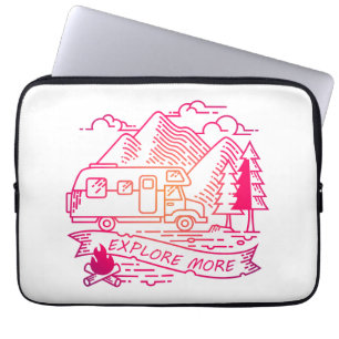 Entdecken Sie mehr Rosa Camper Van Mountain Nature Laptopschutzhülle