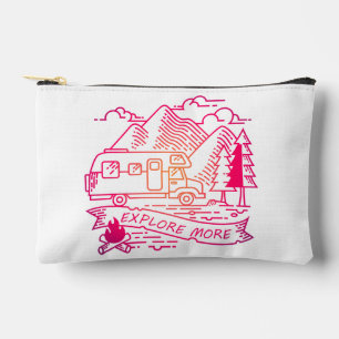 Entdecken Sie mehr Rosa Camper Van Mountain Nature Zubehörtasche