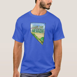 Entdecken Sie Nevada Wüste Landschaft Staat Form T-Shirt