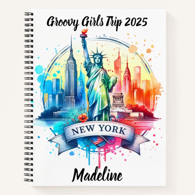 Entdecken Sie New Yorks ikonische Skyline und Sehe Notizbuch (Vorderseite)