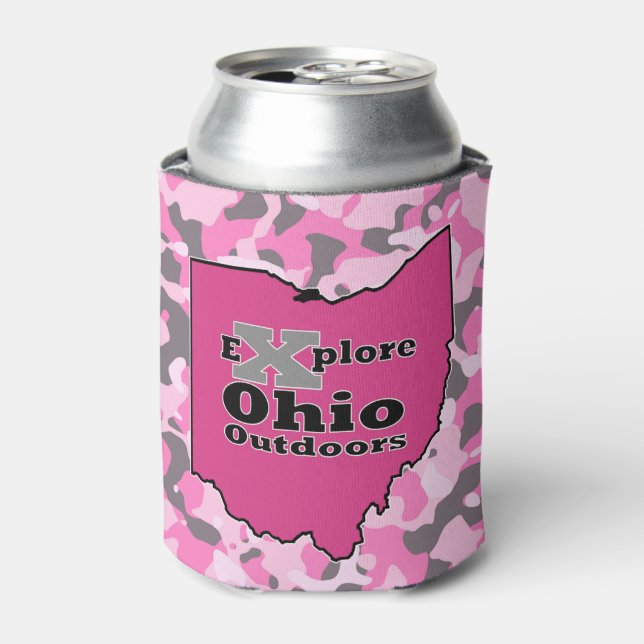 Entdecken Sie Ohio im Freien Pink Camouflage kann  Dosenkühler (Kanne Vorderseite)