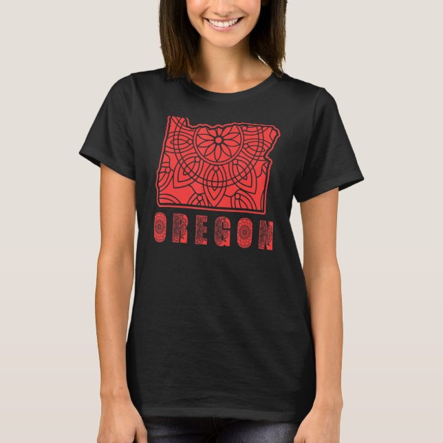 Entdecken Sie Oregon Mandala Naturerlebnis T-Shirt (Vorderseite)