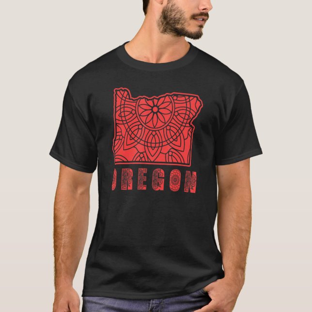 Entdecken Sie Oregon Mandala Naturerlebnis T-Shirt (Vorderseite)