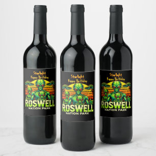Entdecken Sie Roswell's UFO Hotspot noch heute! Weinetikett