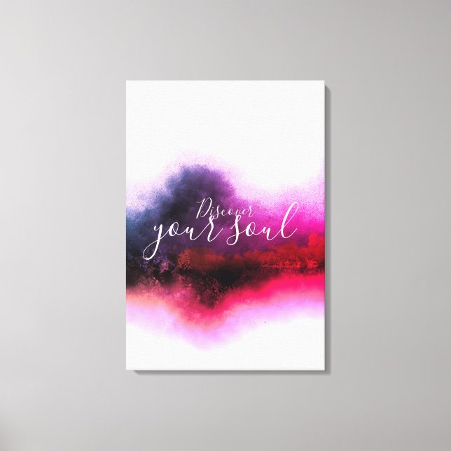 "ENTDECKEN SIE SICH SELBST" HIBISKUS ABSTRAKT LEINWANDDRUCK (Vorderseite)