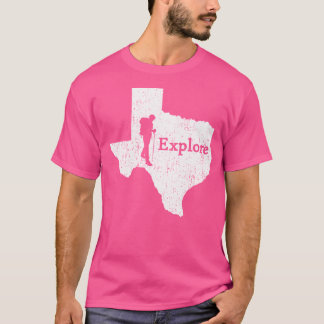 Entdecken Sie Texas Staat Karte Bergwandern Shirt