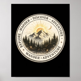 Entdecken Sie Wandern Erkunden Berg Poster Kunst D