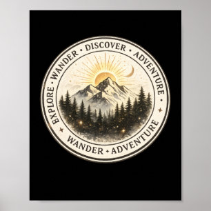 Entdecken Sie Wandern Erkunden Berg Poster Kunst D