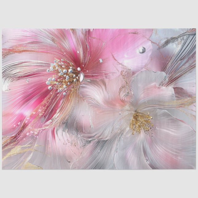 Entdeckende Abstrakte zarte Blumenblätter rosa Seidenpapier (Vorderseite)