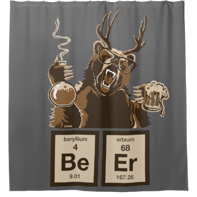 Entdecktes Bier der Chemie Bär Duschvorhang (Vorderseite)