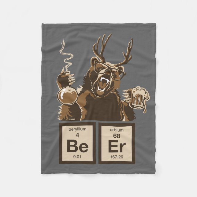 Entdecktes Bier der Chemie Bär Fleecedecke (Vorderseite)