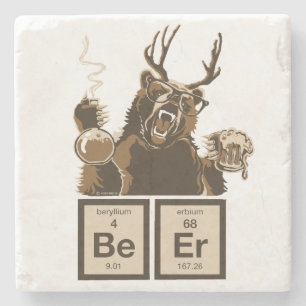 Entdecktes Bier der Chemie Bär Steinuntersetzer