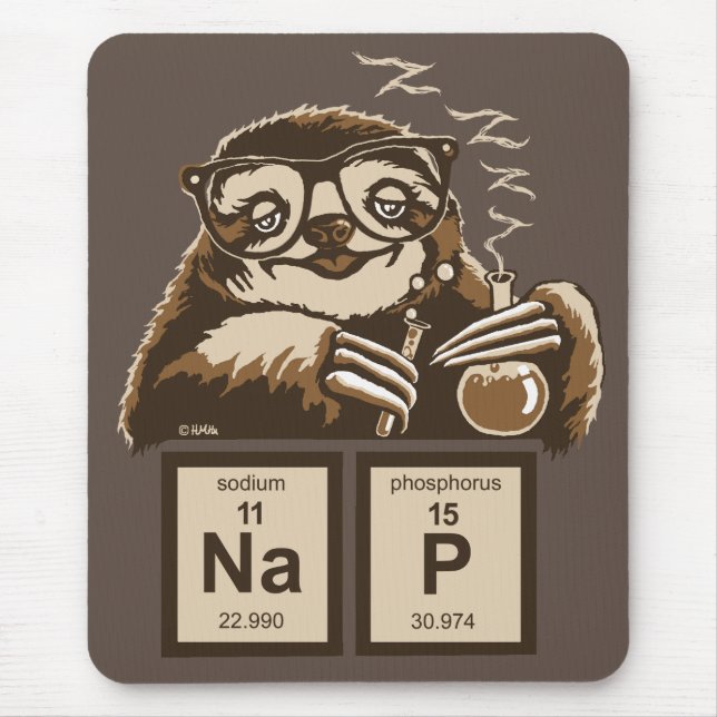 Entdecktes Nickerchen der Chemie Sloth Mousepad (Vorne)