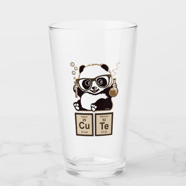 Entdecktes niedliches der Chemie Panda Glas (Vorderseite)
