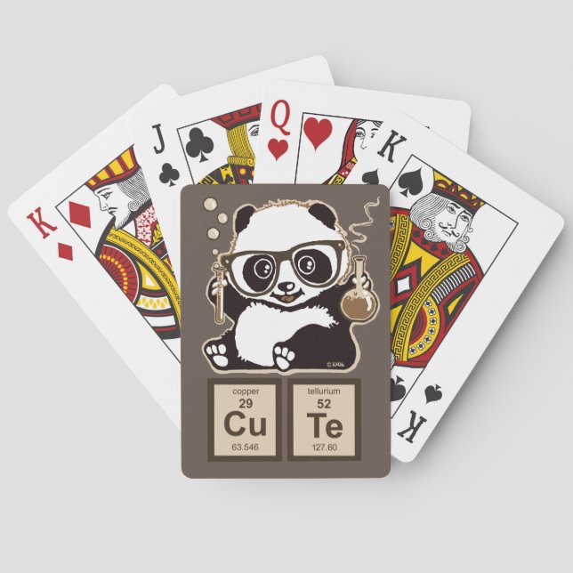 Entdecktes niedliches der Chemie Panda Spielkarten (Rückseite)