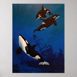 "Entdeckungen" Orca und Wracks Poster
