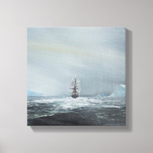 Entdeckungs-Kapitän Scott und Crew Leinwanddruck