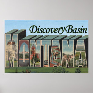 Entdeckungsbecken, Montana - Große Briefmarkenszen Poster