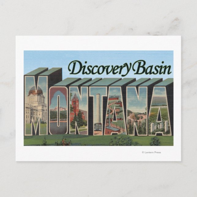Entdeckungsbecken, Montana - Große Briefmarkenszen Postkarte (Vorderseite)