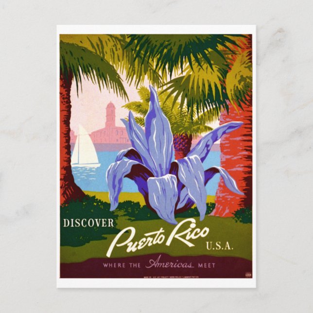 Entdeckungsreise, Puerto Rico Geschichte Postkarte (Vorderseite)