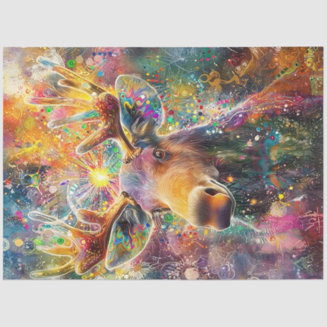 Entdeckungsreise Vibrany Whimsical Moose Digitale  Seidenpapier (Vorderseite)