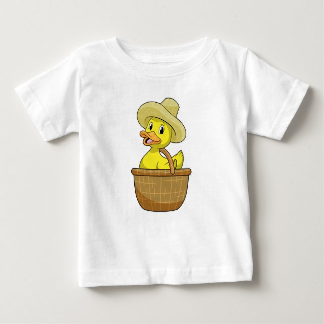 Ente als Bauer mit Körbchen Baby T-shirt (Vorderseite)