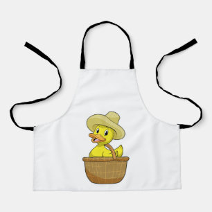 Ente als Bauer mit Körbchen Schürze