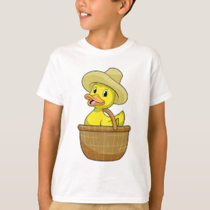 Ente als Bauer mit Körbchen T-Shirt