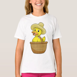 Ente als Bauer mit Körbchen T-Shirt