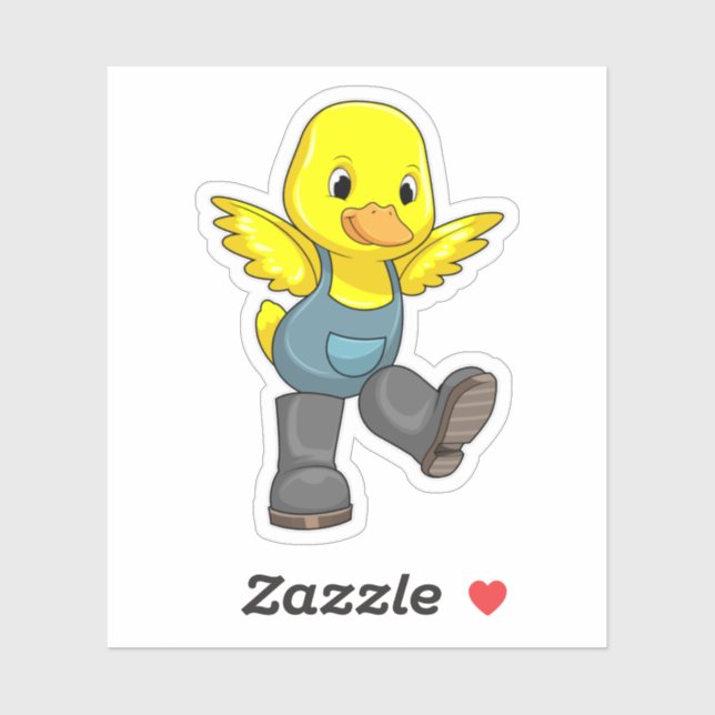 Ente als Bauer mit Stiefeln Aufkleber (Blatt)