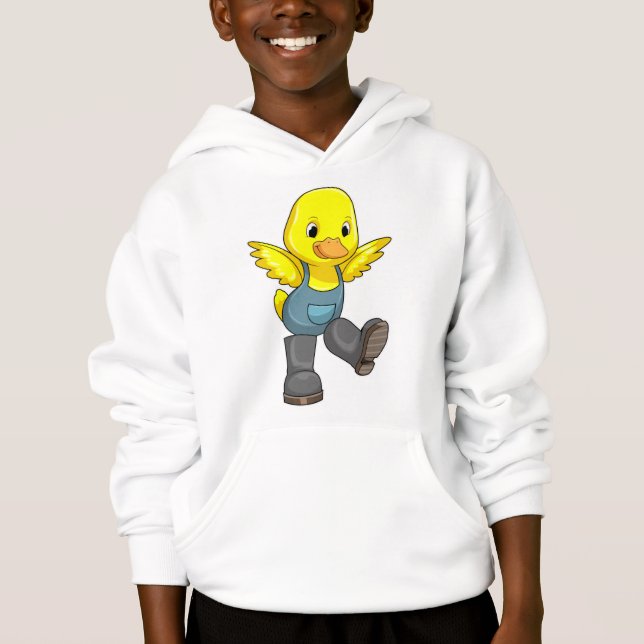Ente als Bauer mit Stiefeln Hoodie (Vorderseite)