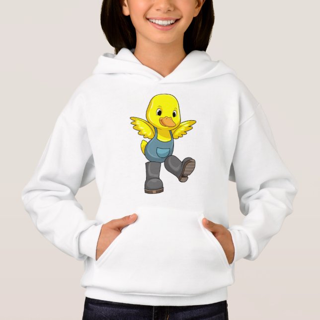 Ente als Bauer mit Stiefeln Hoodie (Vorderseite)