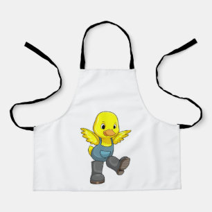 Ente als Bauer mit Stiefeln Schürze