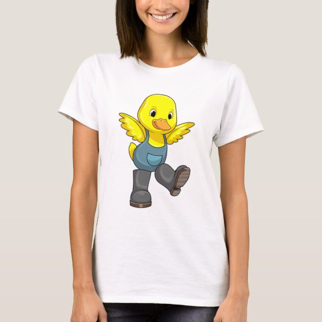Ente als Bauer mit Stiefeln T-Shirt (Vorderseite)