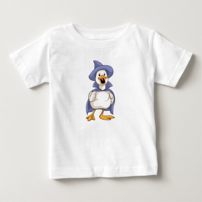 Ente als Hexe mit Hut Baby T-shirt (Vorderseite)