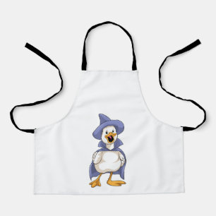 Ente als Hexe mit Hut Schürze