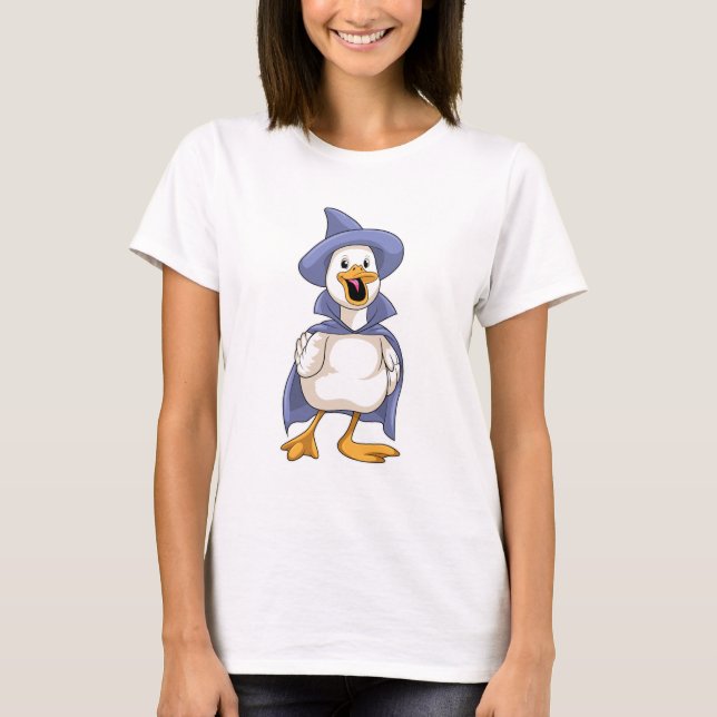 Ente als Hexe mit Hut T-Shirt (Vorderseite)