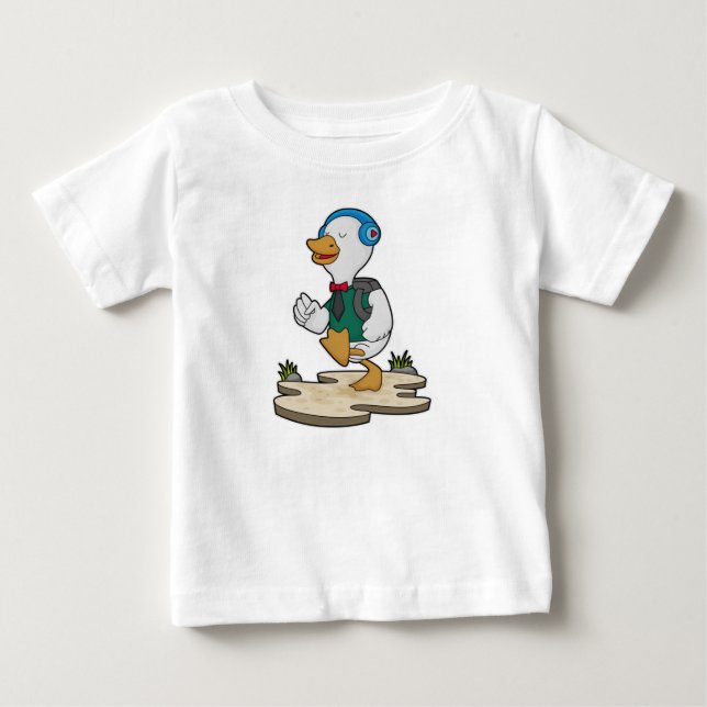 Ente als Hiker mit Rucksack Baby T-shirt (Vorderseite)